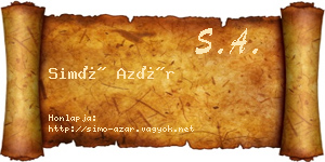 Simó Azár névjegykártya